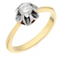 Кольцо из комбинированного золота 750 пробы c 1 бриллиантом Л32014036 фото 1