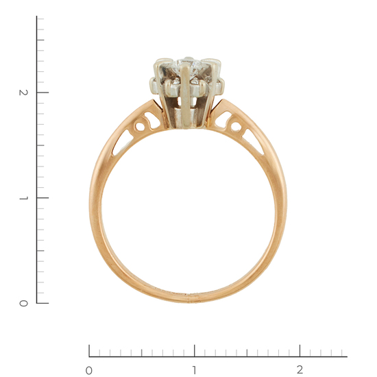 Кольцо из комбинированного золота 585 пробы c 7 бриллиантами, Л58041835 за 22950
