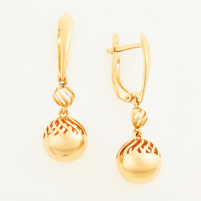 Серьги из красного золота 585 пробы
