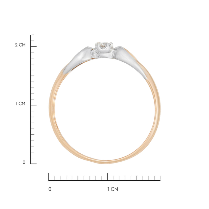 Кольцо из золота 585 пробы c бриллиантом, Л 2314 2317 за 18320