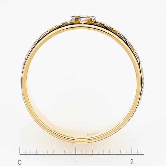 Кольцо из комбинированного золота 585 пробы c 1 бриллиантом, Л28072179 за 36000