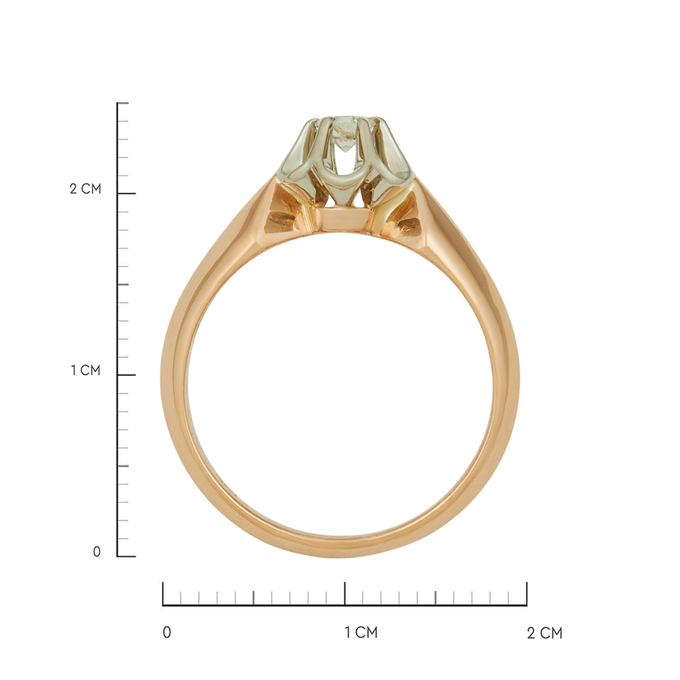 Кольцо из золота 583 пробы c бриллиантом