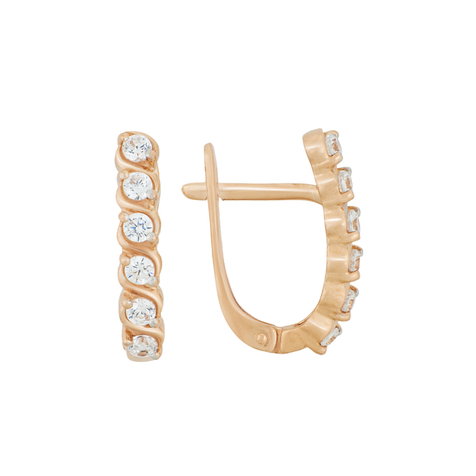Серьги из золота 585 пробы c фианитами, Л 3206 4967 за 19600