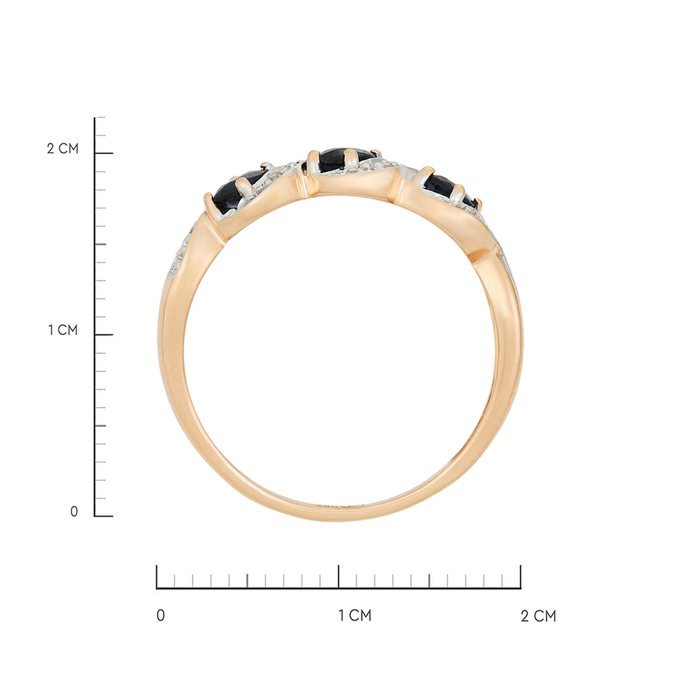 Кольцо из золота 585 пробы c сапфирами и бриллиантами, Л 3012 5848 за 35920
