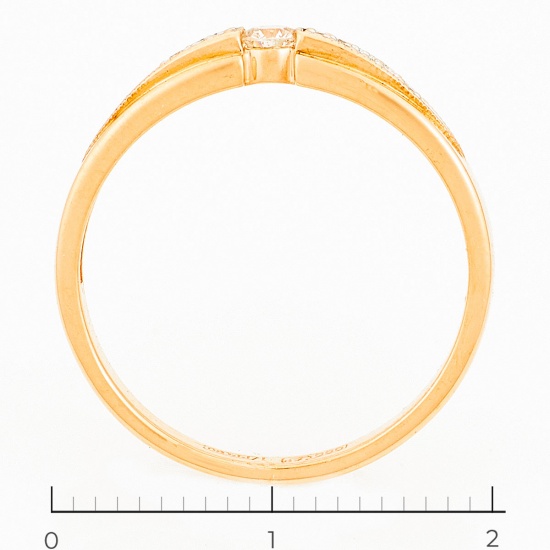 Кольцо из комбинированного золота 585 пробы c 15 бриллиантами, Л22111755 за 12950