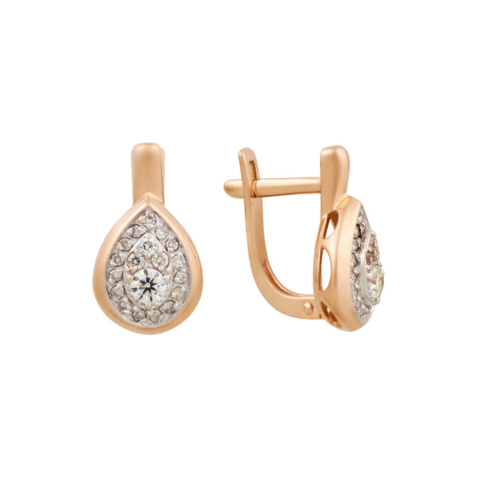 Серьги из золота 585 пробы с бриллиантами, Ц О007 5868 за 49600