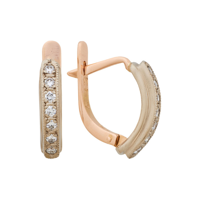 Серьги из золота 585 пробы с бриллиантами, Л 0911 6305 за 47900