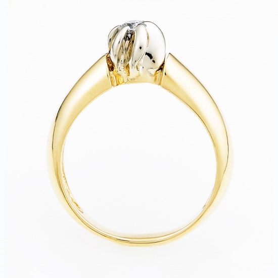 Кольцо из комбинированного золота 750 пробы c 1 бриллиантом, Л23146411 за 17115