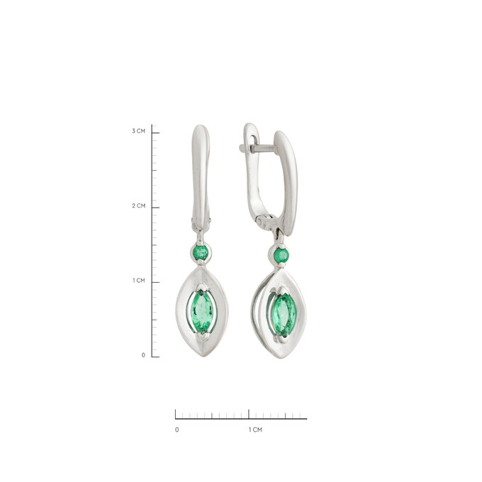 Серьги из золота 585 пробы с изумрудами, Л 0617 2058 за 49400
