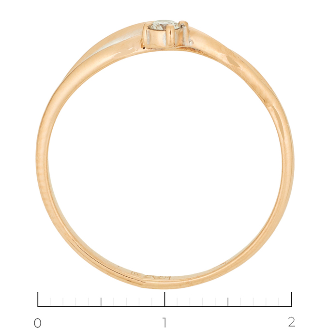 Кольцо из красного золота 585 пробы c 1 бриллиантом, Л 4306 0321 за 11130