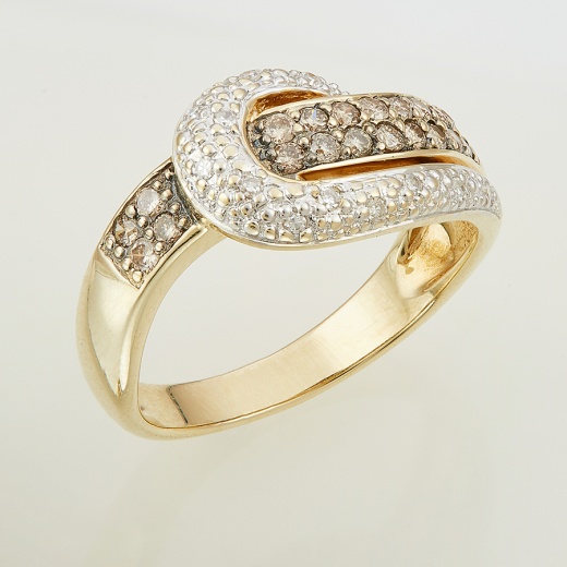 Кольцо из комбинированного золота 585 пробы c 32 бриллиантами Л04067653 фото 1