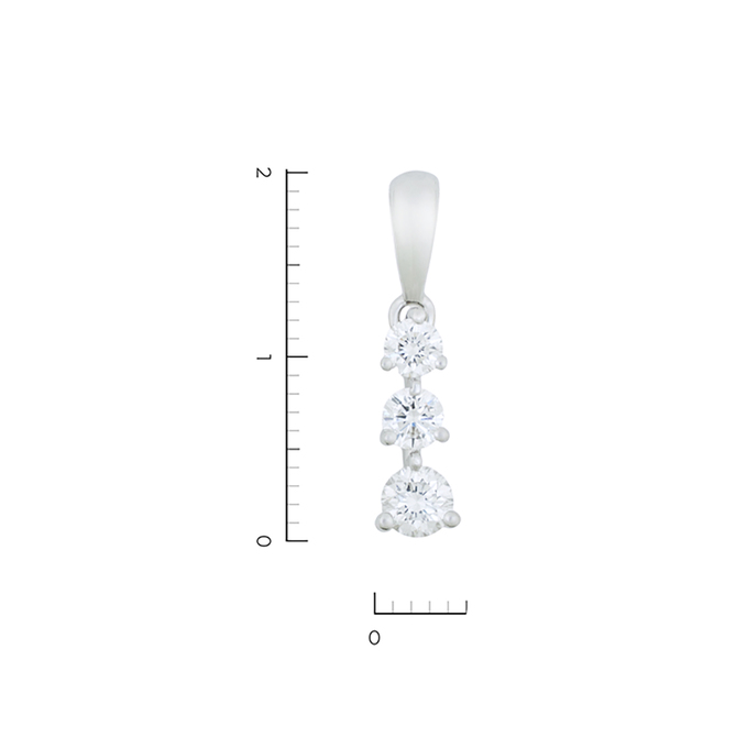 Подвеска из золота 750 пробы c 3 бриллиантами, Л 2010 2149 за 88900