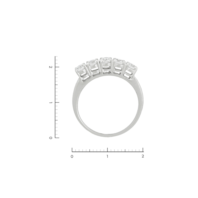 Кольцо из белого золота 585 пробы c 5 бриллиантами, Л 2809 6733 за 159000
