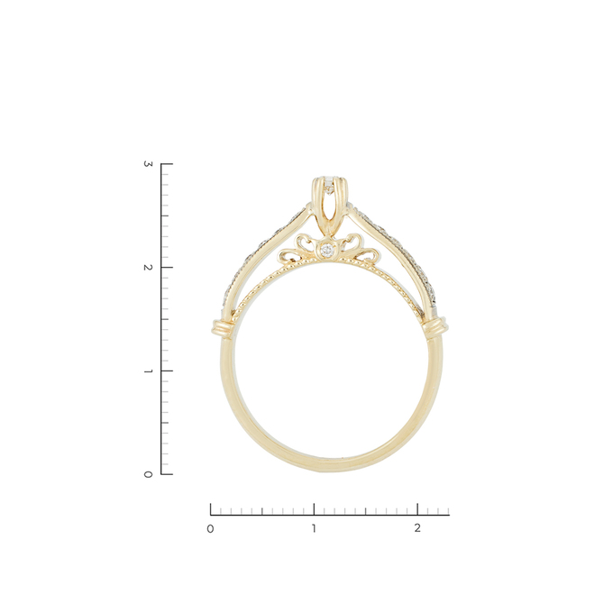 Кольцо из золота 585 пробы c 15 бриллиантами, Л 6201 6356 за 47120