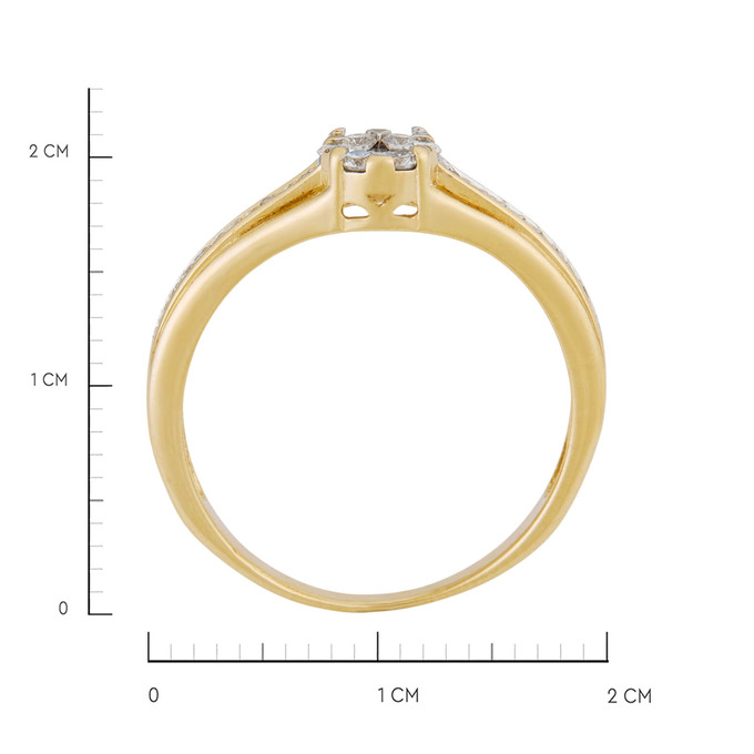 Кольцо из золота 585 пробы c бриллиантами, Л 7502 9614 за 30300