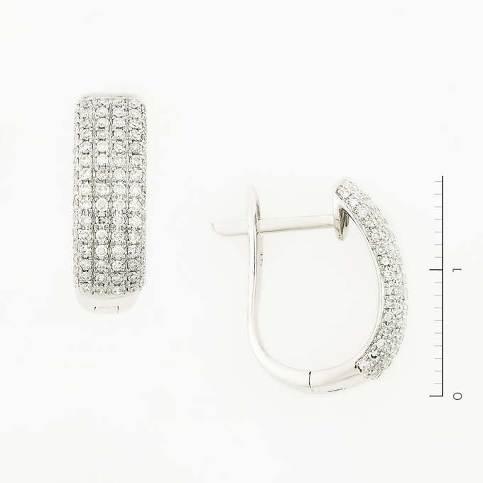Серьги из белого золота 585 пробы c 180 бриллиантами