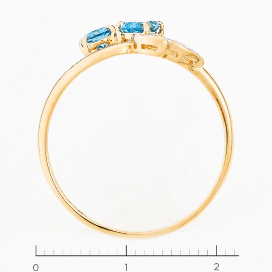 Кольцо из комбинированного золота 585 пробы c 2 топазами и фианитами, Л12076913 за 10450