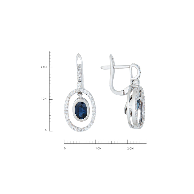 Серьги из золота 585 пробы c сапфирами и бриллиантами, Л 1811 6638 за 67900
