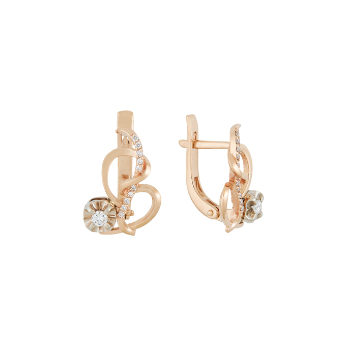 Серьги из золота 585 пробы c бриллиантами, Л 2010 7231 за 45520