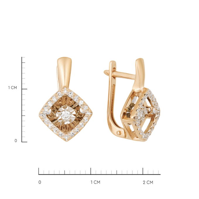 Серьги из золота 585 пробы c бриллиантами, Ц О007 2515 за 51600
