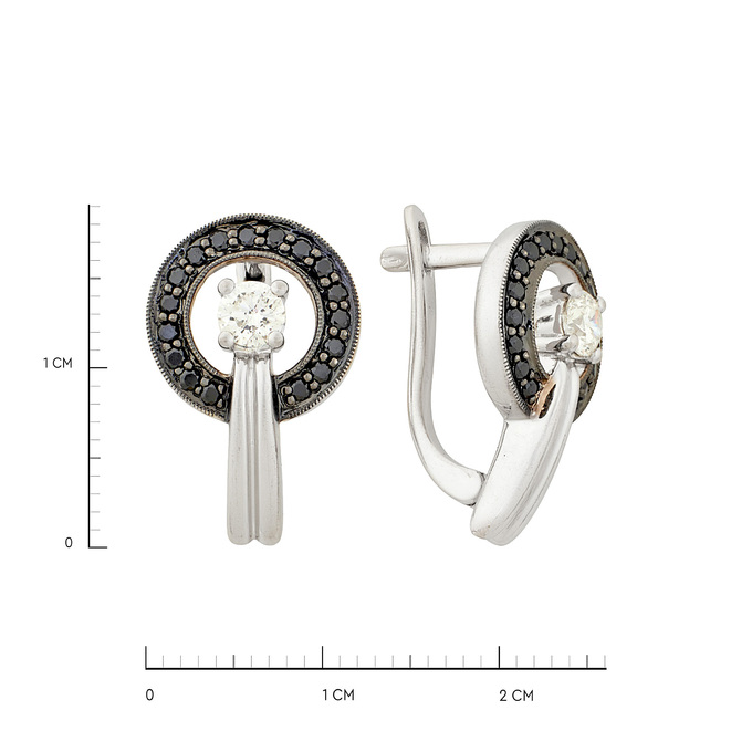 Серьги из золота 585 пробы c бриллиантами, Ц О007 2623 за 99000