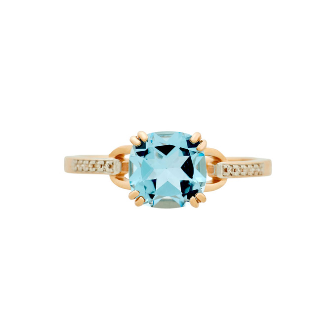 Кольцо из золота 585 пробы с топазом и бриллиантами, Л 4609 4022 за 31100