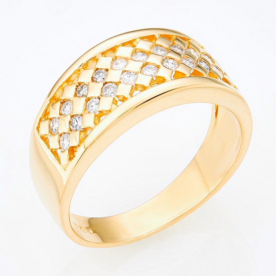 Кольцо из желтого золота 750 пробы c 20 бриллиантами, Л11141153 за 54500