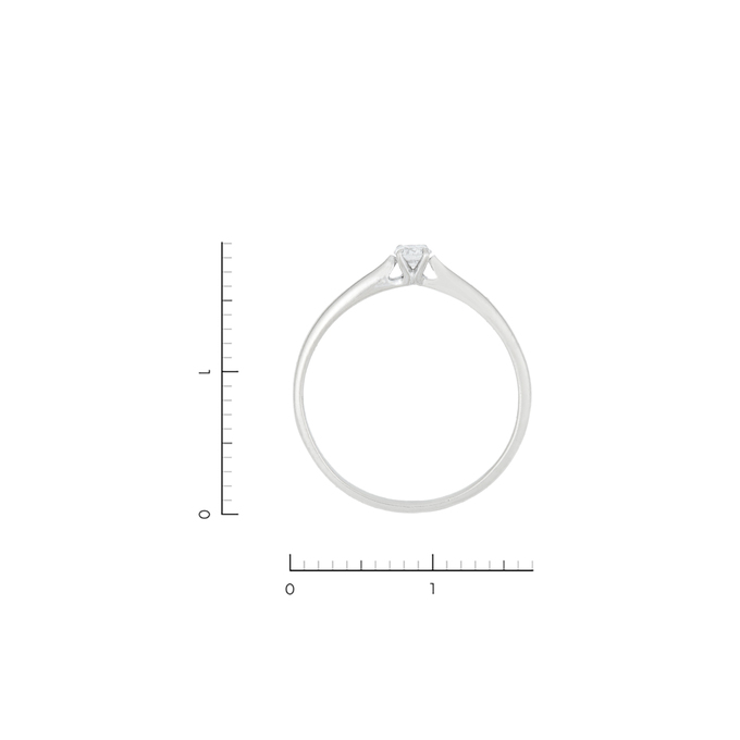 Кольцо из золота 585 пробы c 1 бриллиантом, Л 5404 7191 за 17520