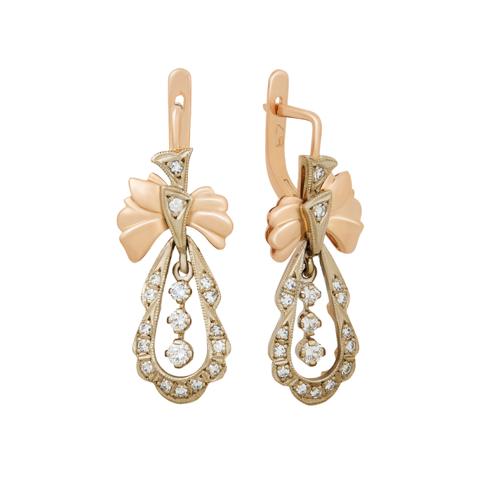 Серьги из золота 585 пробы c бриллиантами, Л 2809 0358 за 119000