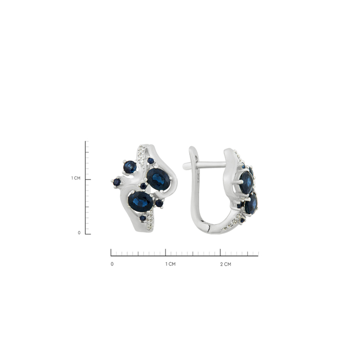Серьги из золота 585 пробы c сапфирами и бриллиантами, Ц О007 0655 за 68580