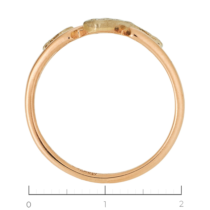 Кольцо из комбинированного золота 585 пробы c 7 бриллиантами, Л 7302 3012 за 16730
