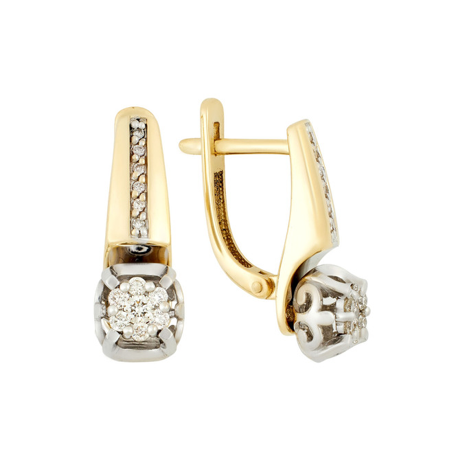 Серьги из золота 585 пробы с бриллиантами, Л 7502 9618 за 65600