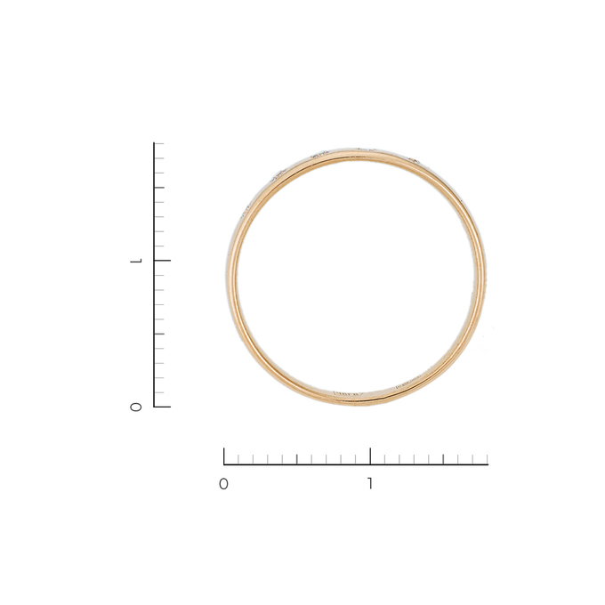 Кольцо из красного золота 585 пробы c 5 бриллиантами