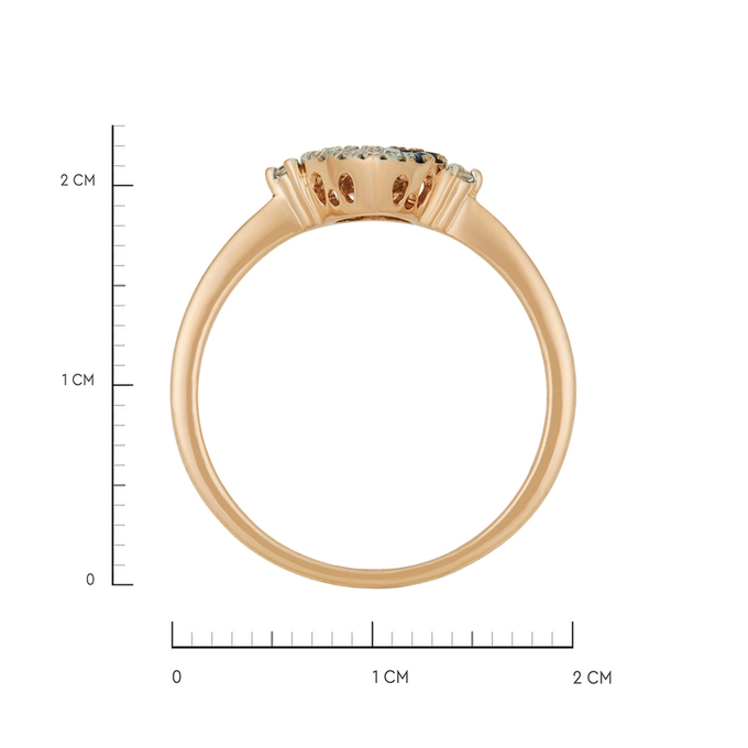 Кольцо из золота 585 пробы c топазом Лондон, бриллиантами и сапфирами, Л 0911 0635 за 23920