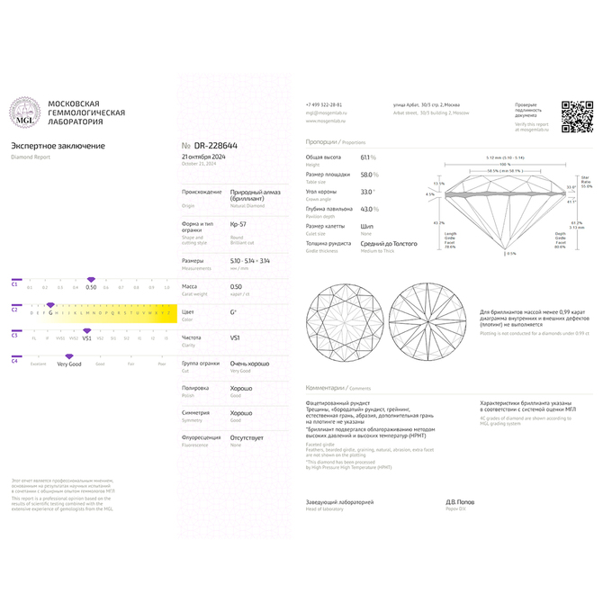 Кольцо из золота 585 пробы c бриллиантом, Л 2008 8056 за 90000