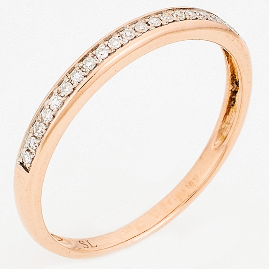 Кольцо из комбинированного золота 585 пробы c 21 бриллиантами, Л46081765 за 6300
