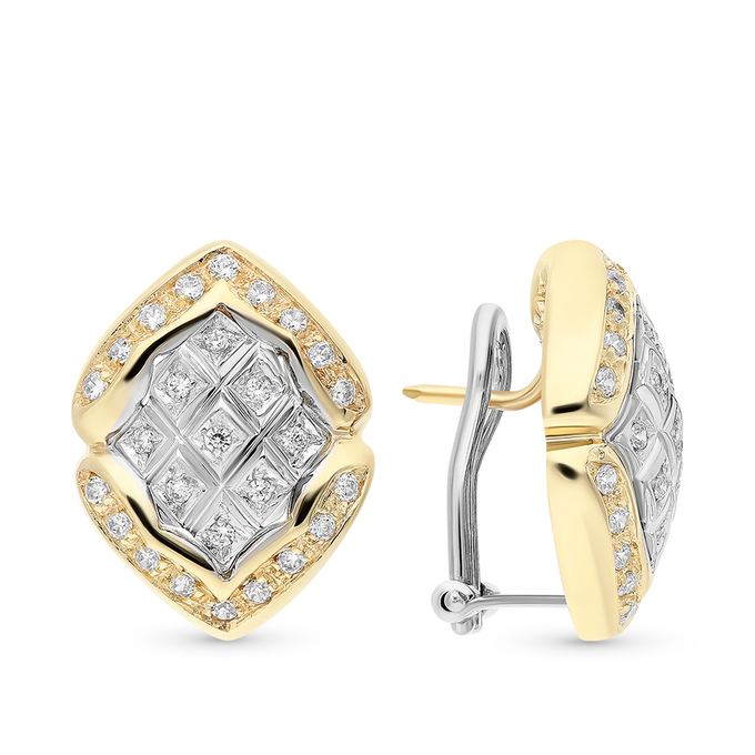 Серьги из золота 585 пробы c фианитами