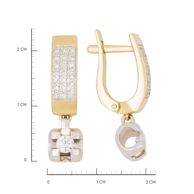 Серьги из золота 585 пробы c бриллиантами, Ц О007 2336 за 91040