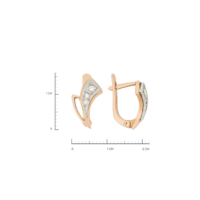 Серьги из золота 585 пробы c фианитами, Л 1911 6574 за 21040