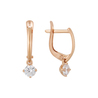 Серьги из золота 585 пробы c 2 фианитами
