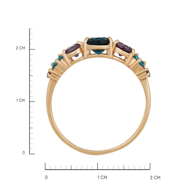 Кольцо из золота 585 пробы c синтетическими камнями, Л 5803 7981 за 34640