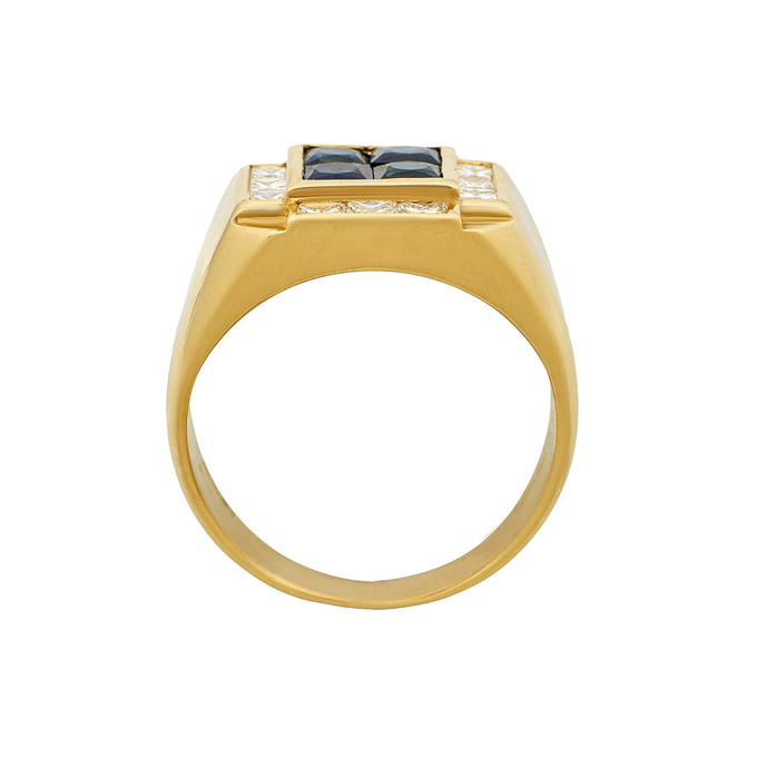 Кольцо из золота 750 пробы c сапфирами и бриллиантами, Л 6400 7445 за 230000