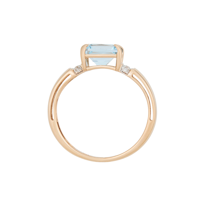 Кольцо из золота 585 пробы c топазом и бриллиантами, Л 7502 2739 за 26320