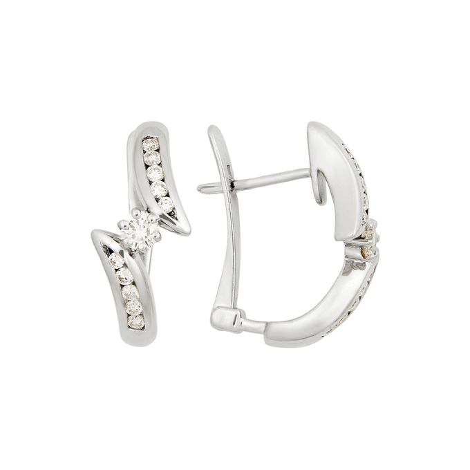 Серьги из золота 585 пробы c бриллиантами, Л 0911 0069 за 72200