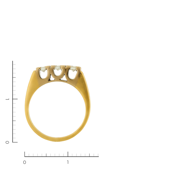 Кольцо из комбинированного золота 750 пробы c 3 бриллиантами, Л51037209 за 53450