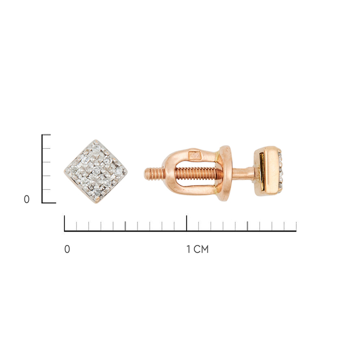 Серьги из золота 585 пробы c бриллиантами, К 0000 3940 за 15400