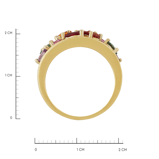 Кольцо из золота 750 пробы c цветными сапфирами и бриллиантами, Л 4107 5694 за 132400