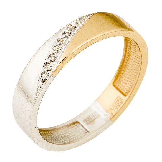 Кольцо из комбинированного золота 585 пробы c 7 бриллиантами, Л45070736 за 9750
