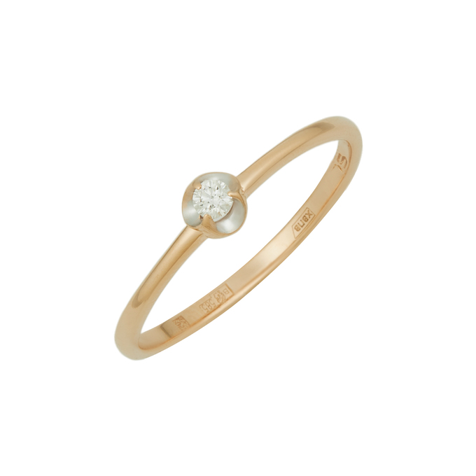 Кольцо из золота 585 пробы c бриллиантом