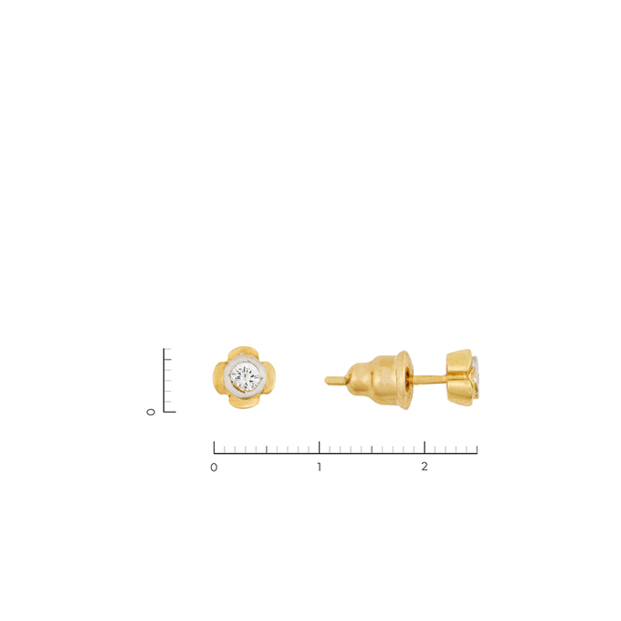 Серьга из золота 750 пробы c 1 бриллиантом